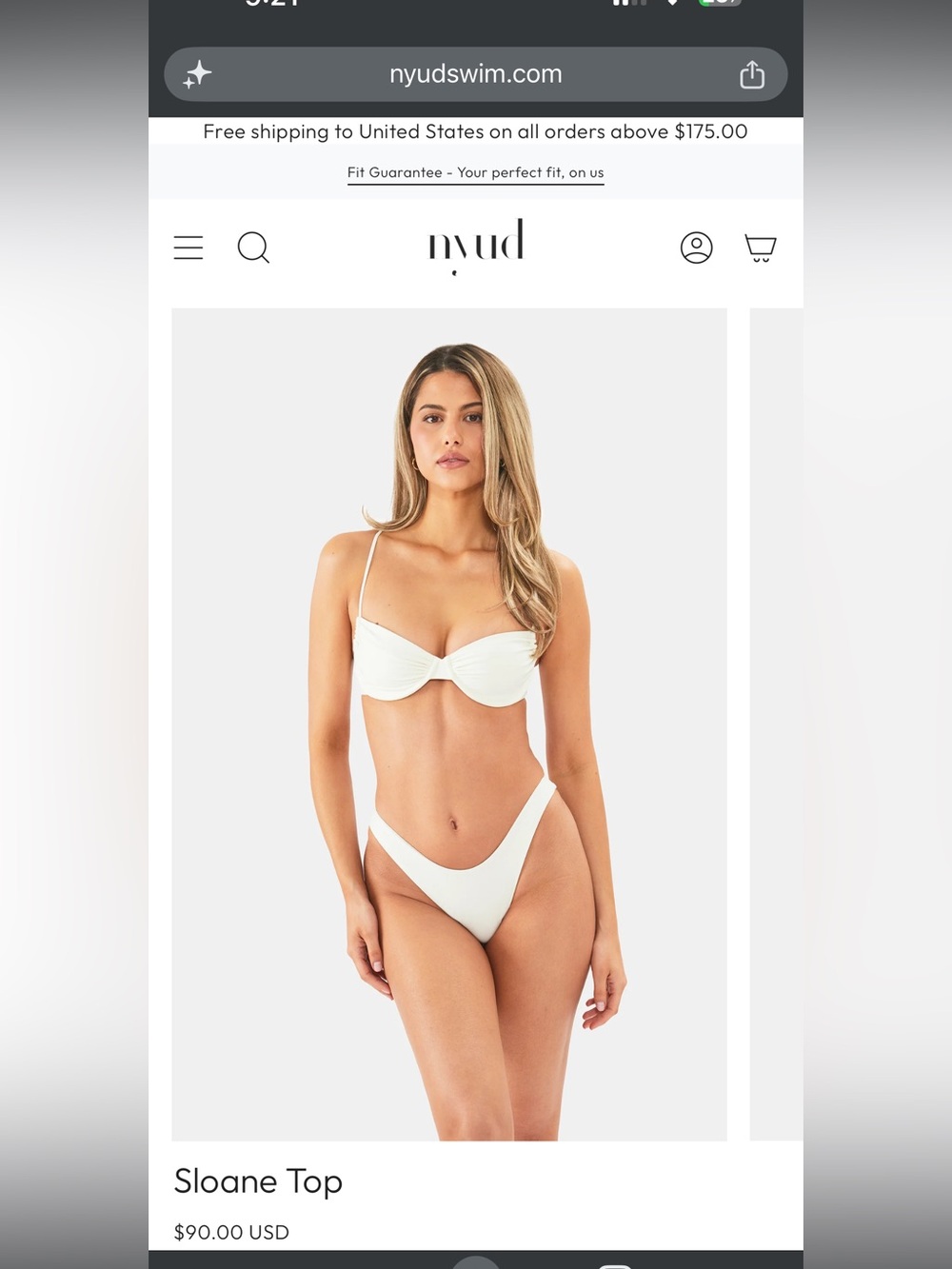 Nyud Sloane Bikini Top — White